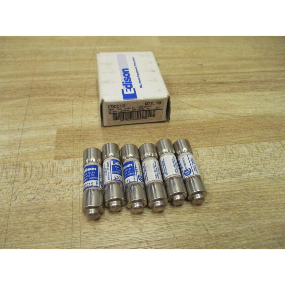 Edison EDCC12 Fuse Tested (Pack of 6) Edison EDCC12 Fuse Tested (Pack of 6)