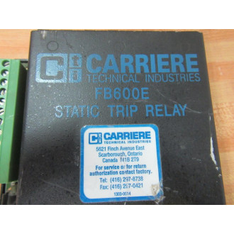 Carriere FB600E Static Trip relay - Parts Only