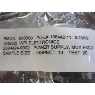WPI Electronics 2594424-0002-UL MUXEXC PS 25944240002UL - New No Box