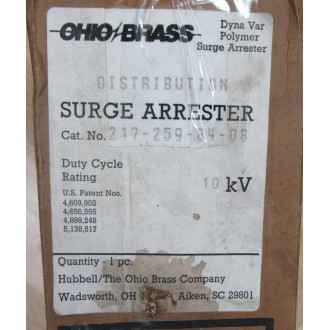 HubbellOhio Brass 217-259-84-08 Surge Arrester 2172598408