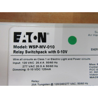 Eaton WSP-MV-010 Relay Switchpack W10V WSPMV010 - Used
