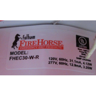 Fulham FHEC30WR Exit Sign 35GK18