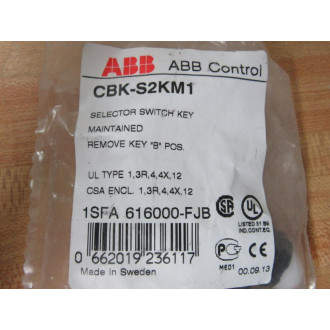 ABB CBK-S2KM1 Keyed Selector Switch 1SFA 616000-FJB