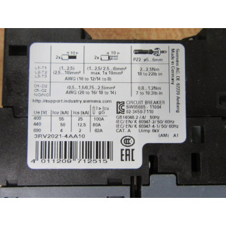 Siemens 3RV2021-4AA10 10-16A Circuit Breaker 3RV20214AA10