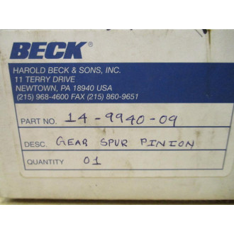 Beck 14-9940-09 Gear Spur Pinion 14994009