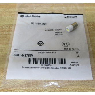 Allen Bradley 800T-N376W White Lamp 800TN376W Bulb 3V DC