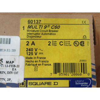 Square D 60137 Merlin Gerin C2A Schneider Breaker