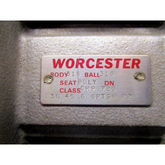 Worcester Controls 4566PM-SW Ball Valve 316 CWP 720 30 45 6 6PTSW R2 - Used