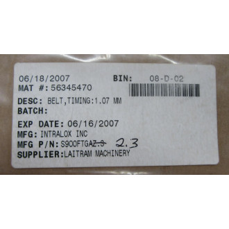 Intralox S900FTGAZ.3 Belt S900FTGAZ.3 25.6 Feet