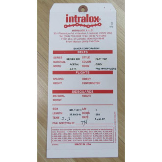 Intralox S900FTGAZ.3 Belt S900FTGAZ.3 25.6 Feet