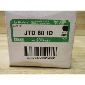 Littelfuse JTD 60 ID Indicator Time-Delay Fuse JTD60ID (Pack of 3)