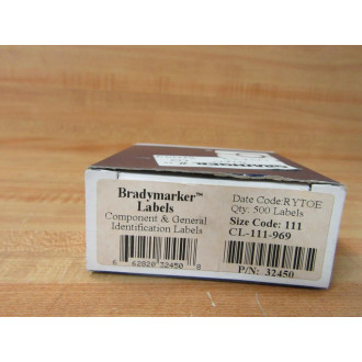Brady CL-111-969 Identification Label 32450 500Roll