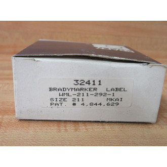 Brady WML-211-292-1 Wire Marking Label 32411 Y35321 200Roll