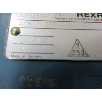 Rexroth Bosch AGEV1-23344-AFHV Manifold 00932304 - Used