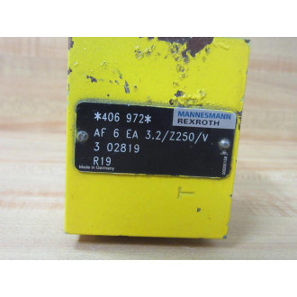 Mannesmann Rexroth AF 6 EA 3.2Z250V Valve 406 972 - Used