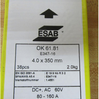 ESAB 61814030G0 VacPac Electrodes OK61.81 (Pack of 38)