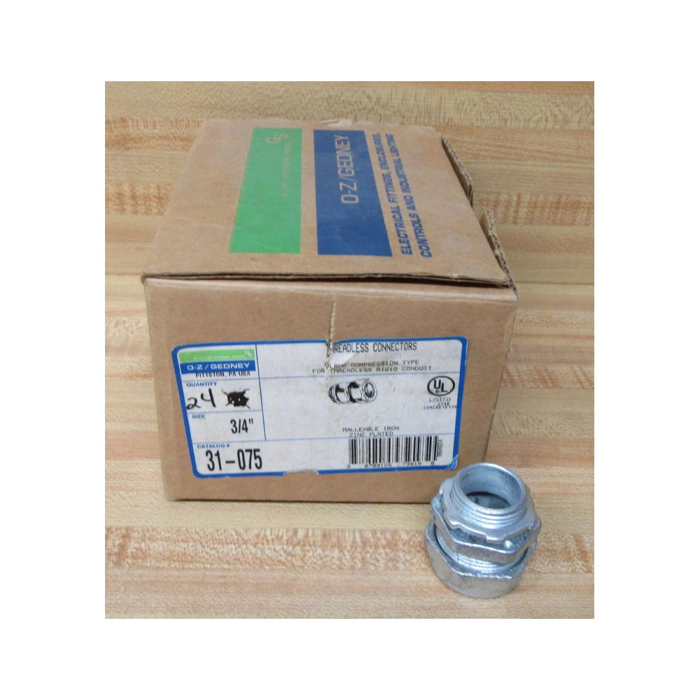 O-ZGedney 31-075 34" Threadless Connector 31075 (Pack of 24)