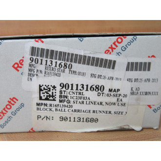Bosch Rexroth R165139420 Linear Runner Block