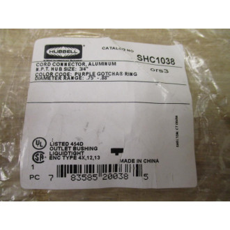 Hubbell SHC1038 Cord Connector