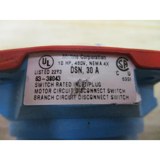 Marechal 63-38043 Meltric Inlet Plug 6338043 - New No Box