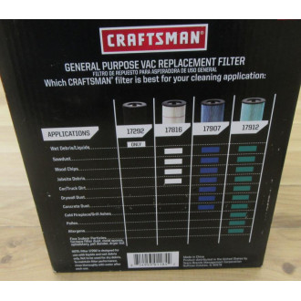 Craftsman 9-17816 Vac Filter 917816 (Pack of 2)