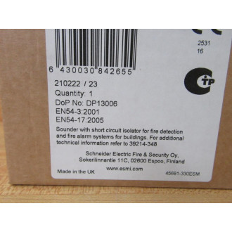Schneider FFS06728060 Visual Indicator Base W Isolator
