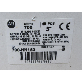 Allen Bradley 700-HN153 Relay Socket 700HN153 (Pack of 5)
