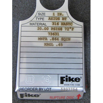 Fike 0926725 Rupture Disc 20 PSIG 1227756