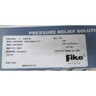 Fike 0926725 Rupture Disc 20 PSIG 1227756