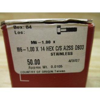 Hodell-Natco 3MAHC0060014CP Hex Bolt (Pack of 50)