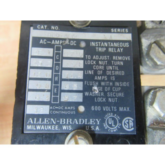 Allen Bradley 809-A06E Instantaneous Trip Relay Broken Contact - Parts Only