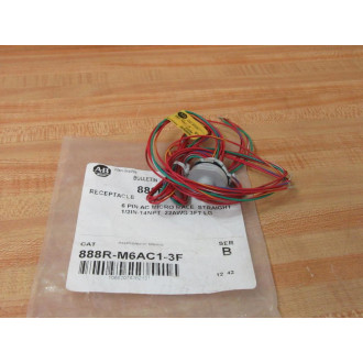 Allen Bradley 888R-M6AC1-3F Receptacle 888RM6AC13F