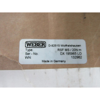 Weber RSF MS20Nm Dynamic Transducer RSFMS20Nm
