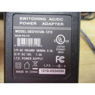 Zmodo GEO151UB-1215 Switching ACDC Power Adapter GEO151UB1215 - New No Box