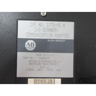 Allen Bradley 1775-S5 Scanner Adapter 1775S5 Ser A Firmware Rev H - Used