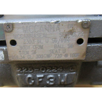 McCanna Seal Z303 6L U S6694 Ball Valve Z3036LUS6694 - New No Box