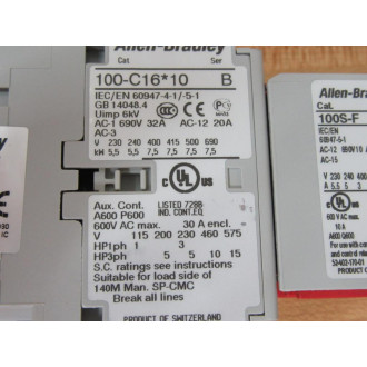 Allen Bradley 100S-C16D32C Safety Contactor 100SC16D32C