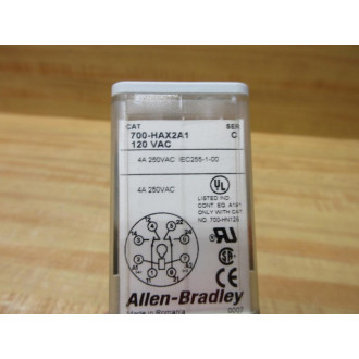 Allen Bradley 700-HAX2A1-120V AC Relay 700-HAX2A1-120VAC Series C - New No Box