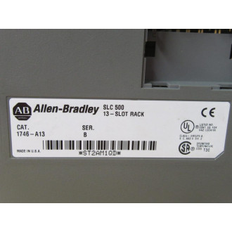 Allen Bradley 1746-A13 Slot Rack 1746A13 WO End Piece Ser B - Used