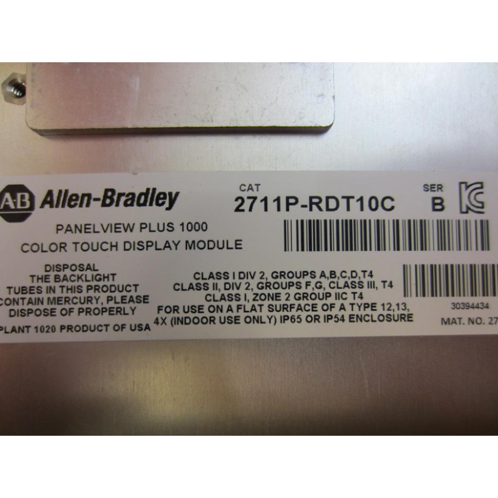 Allen Bradley 2711P-RDT10C PanelView Plus 1000 Display Module Encl.Only ...