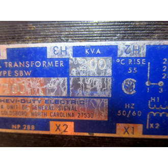 General Signal W200 Control Transformer - New No Box