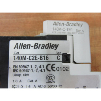 Allen Bradley 140M-C2E-B16 Circuit Breaker Ser.C, WContactAdapter - New No Box