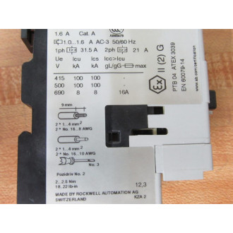 Allen Bradley 140M-C2E-B16 Circuit Breaker Ser.C, WContactAdapter - New No Box