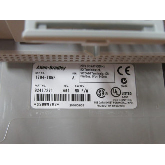 Allen Bradley 1794-TBNF Terminal Base 1794TBNF 250V DCAC - New No Box