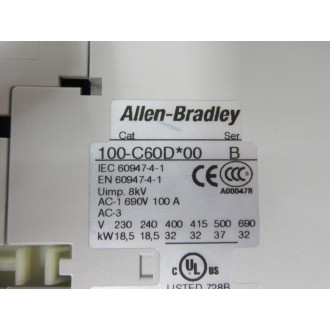 Allen Bradley 100-C60DJ10 Contactor 100C60DJ10 - New No Box