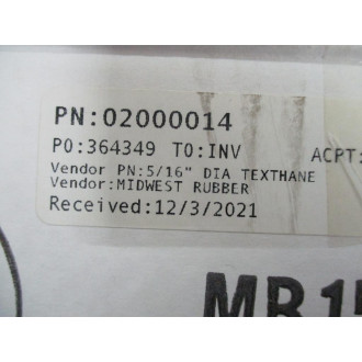 Mol Belting Systems 02000014 516" Texthane Belt BC02000014 65' Length