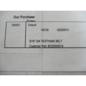 Mol Belting Systems 02000014 516" Texthane Belt BC02000014 65' Length