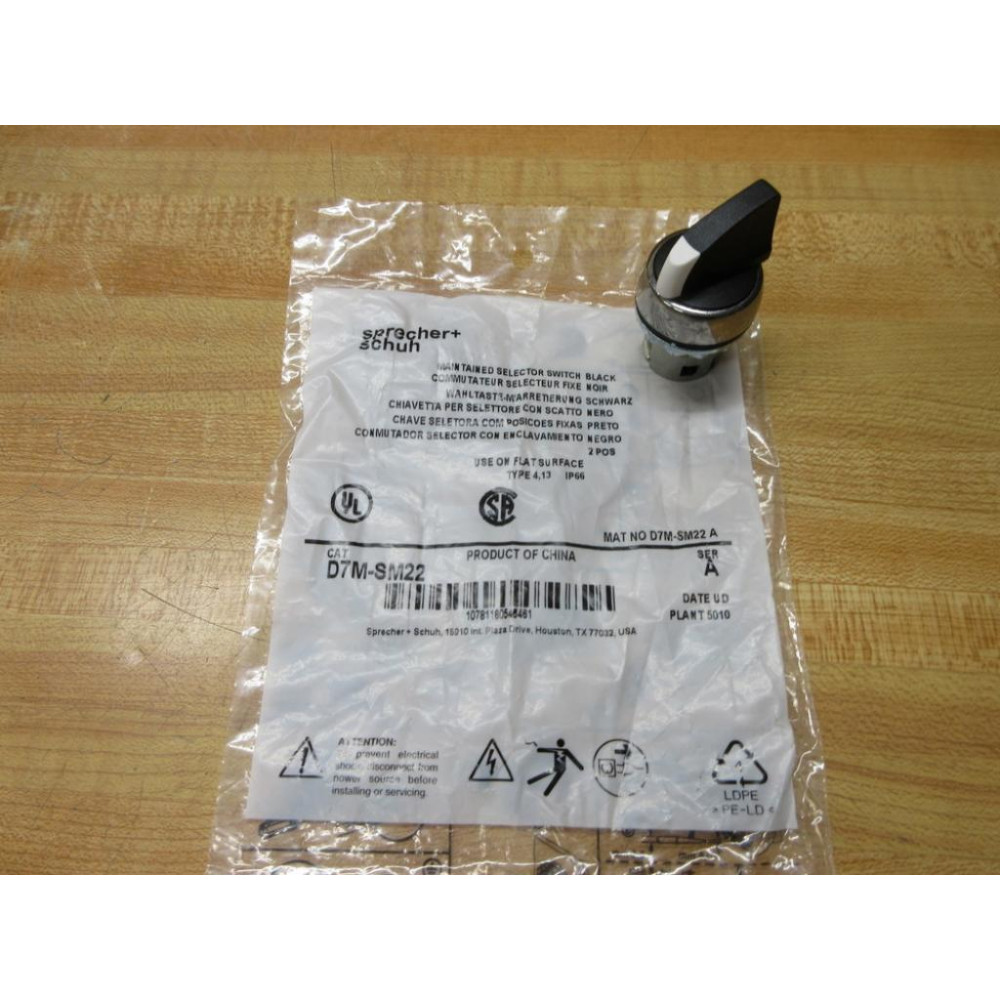 Sprecher & Schuh D7M-SM22 Selector Switch D7MSM22
