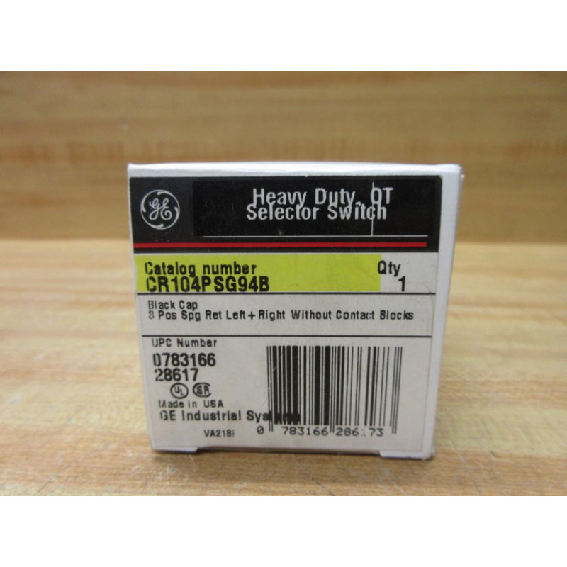 General Electric CR104PSG94B 3-Pos. Switch GE EMPTY BOX ONLY!