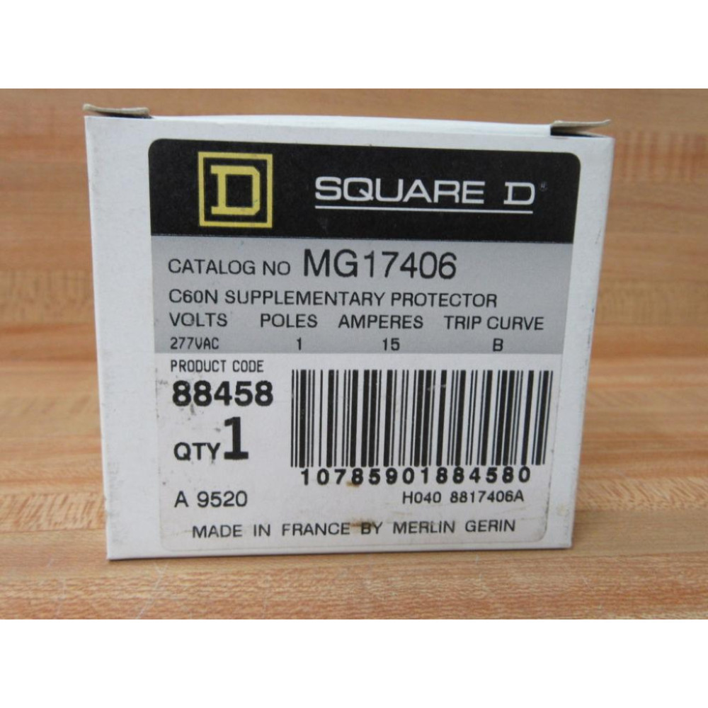 Square D MG17406 Merlin Gerin 88458 Schneider 15A Breaker 17406